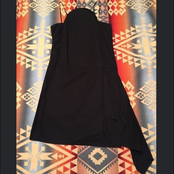 New vintage Miu Miu Y2K high square neck asymmetric wrap hem cotton minidress - Picture 1 of 4